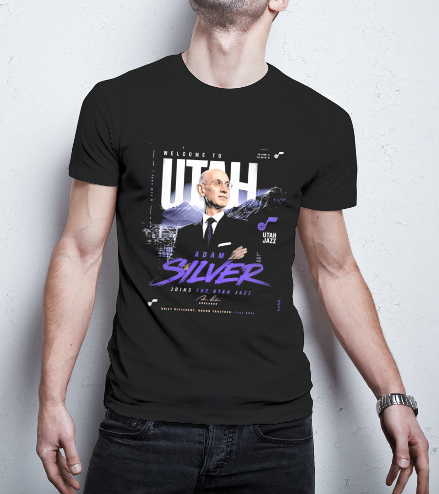 Welcome To Utah Jazz Adam Silver Joins Built Different Bound Together Take Note T-Shirt