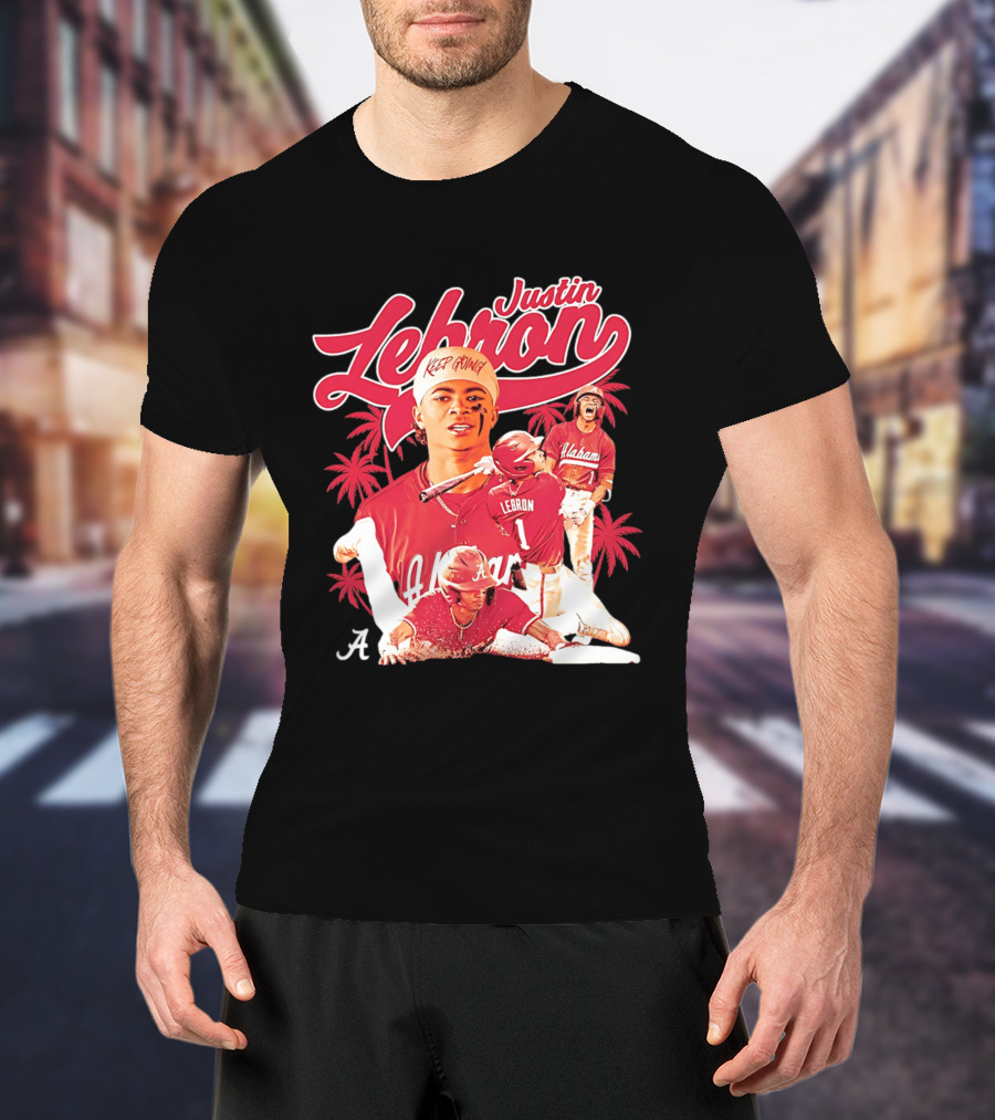 Justin Lebron Alabama Baseball Keep Going Collage T-Shirt