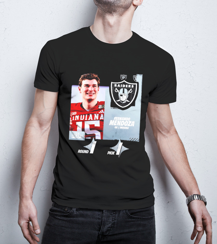 Fernando Mendoza QB Indiana Las Vegas Raiders NFL Draft 2026 Round 1 Pick 1 T-Shirt