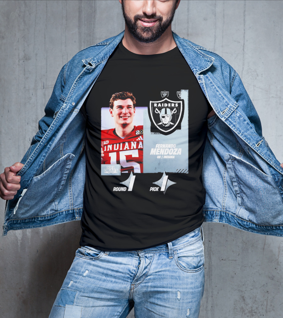 Fernando Mendoza QB Indiana Las Vegas Raiders NFL Draft 2026 Round 1 Pick 1 T-Shirt