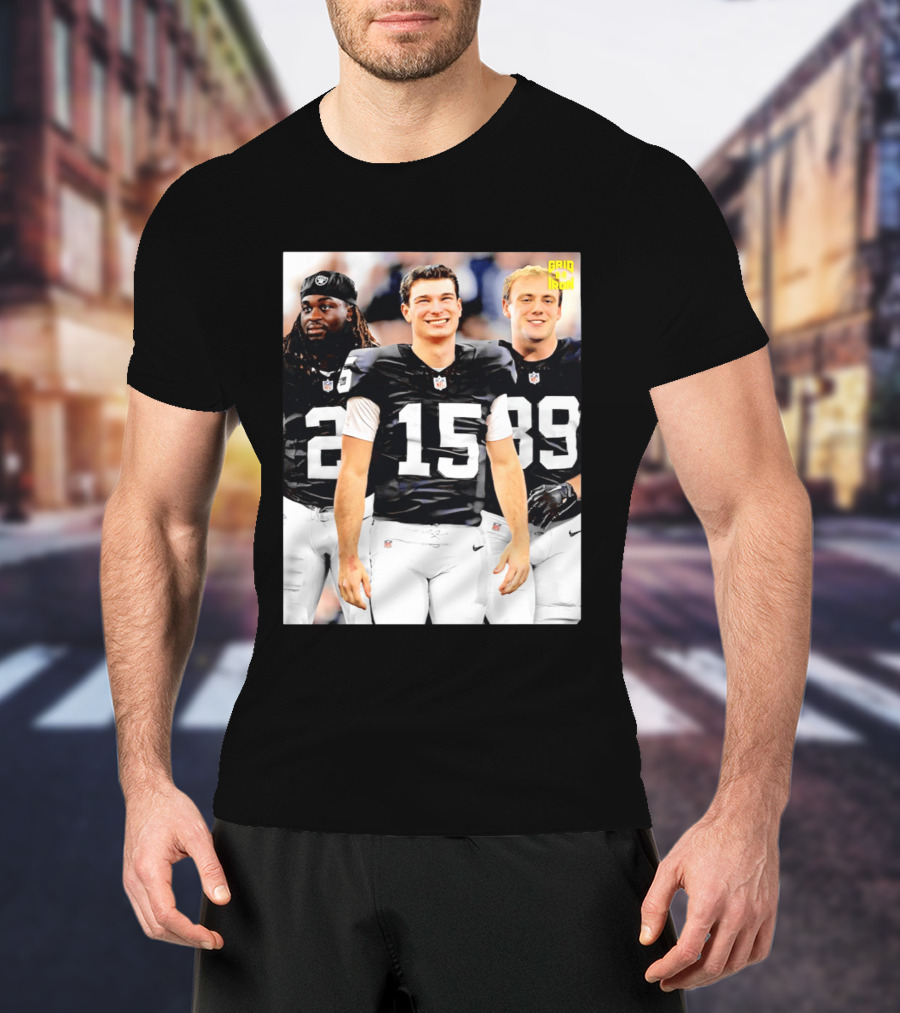 Las Vegas Raiders Kirk Cousins Fernando Mendoza Ashton Jeanty Gridiron T-Shirt