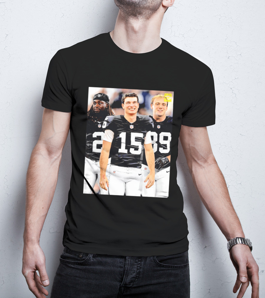 Las Vegas Raiders Kirk Cousins Fernando Mendoza Ashton Jeanty Gridiron T-Shirt
