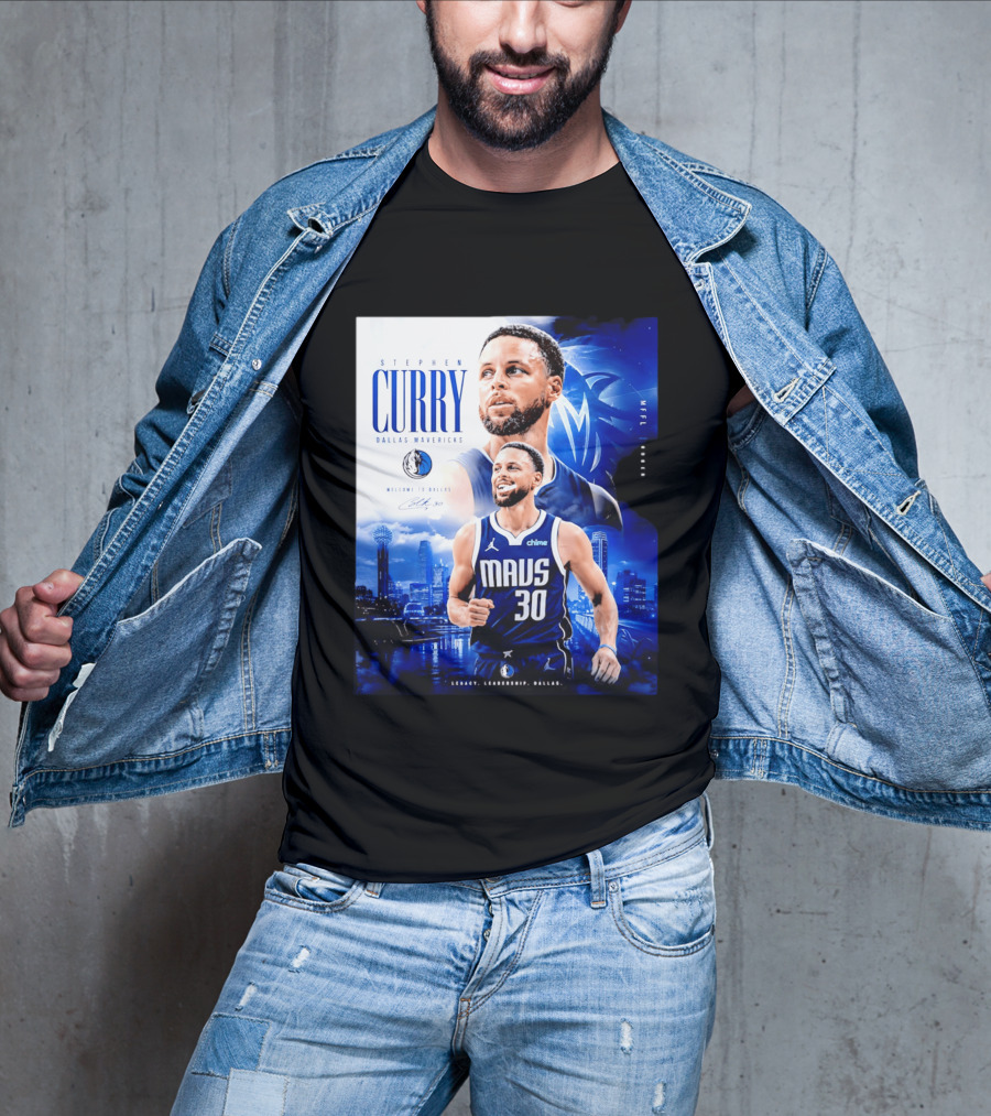 Stephen Curry Dallas Mavericks Welcome To Dallas Legacy Leadership Mavs 30 T-Shirt