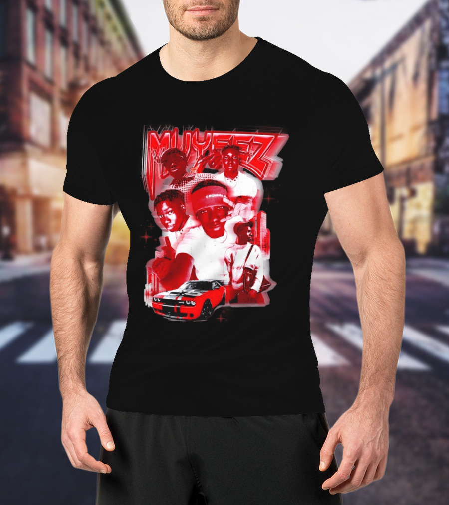 Muyeez Red Dodge Challenger Car Scene T-Shirt