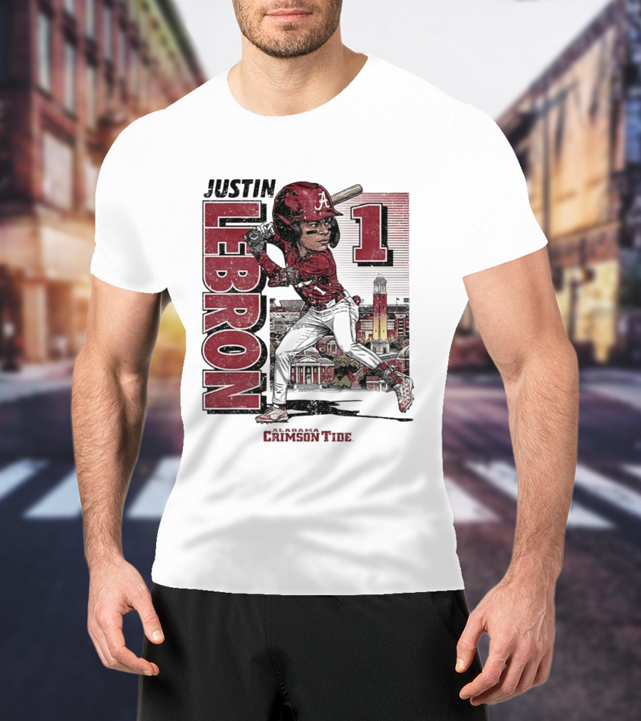 Justin Lebron Alabama Crimson Tide Swing Caricature 1 T-Shirt