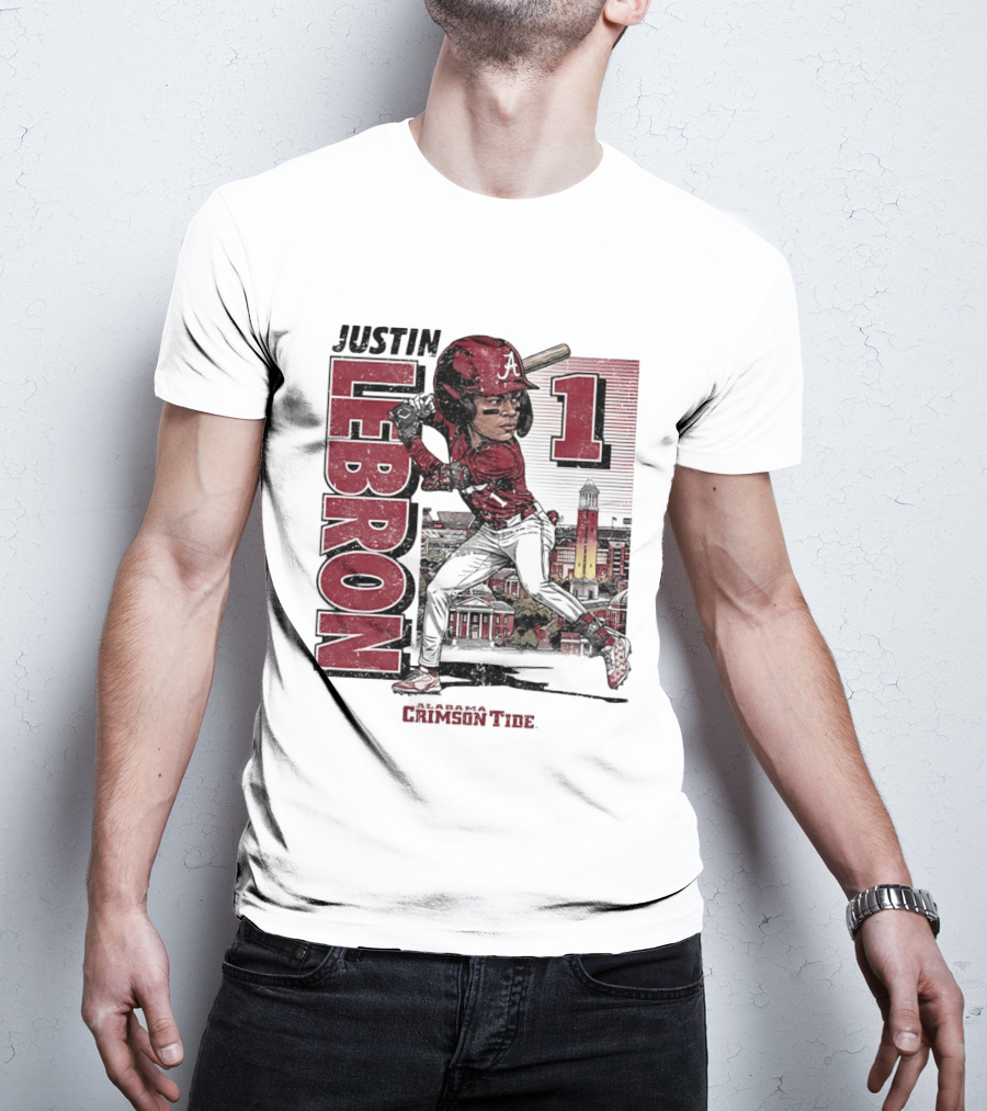 Justin Lebron Alabama Crimson Tide Swing Caricature 1 T-Shirt