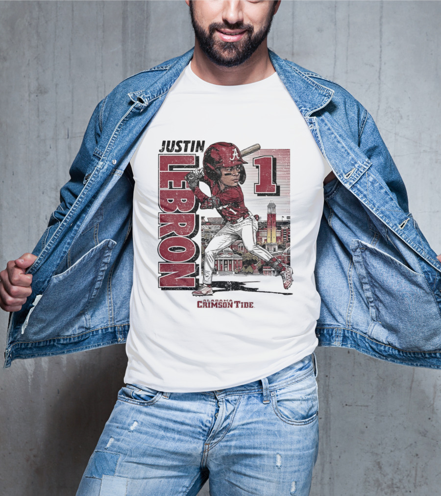 Justin Lebron Alabama Crimson Tide Swing Caricature 1 T-Shirt
