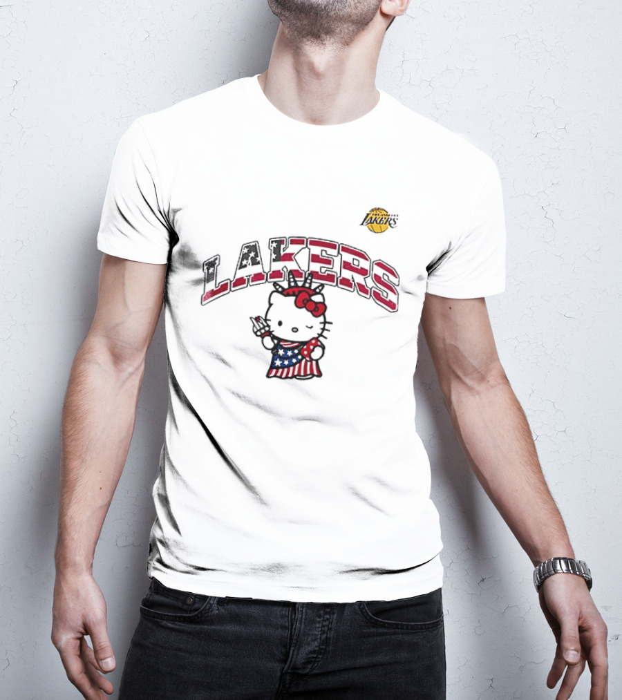 Los Angeles Lakers Hello Kitty Independence Day 1776 Celebration T-Shirt