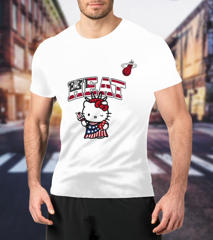 Hello Kitty Miami Heat Independence Day Celebration 1776 T-Shirt