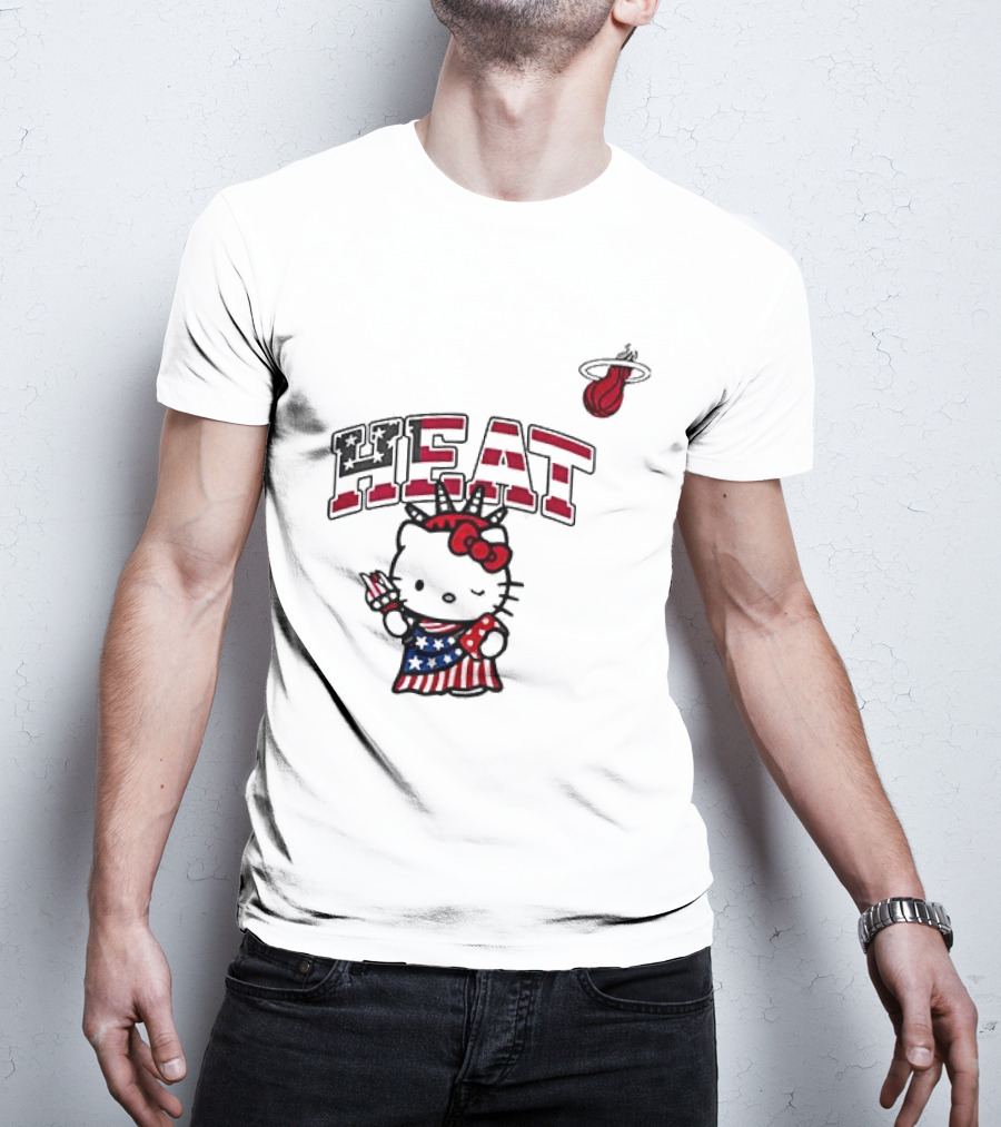 Hello Kitty Miami Heat Independence Day Celebration 1776 T-Shirt
