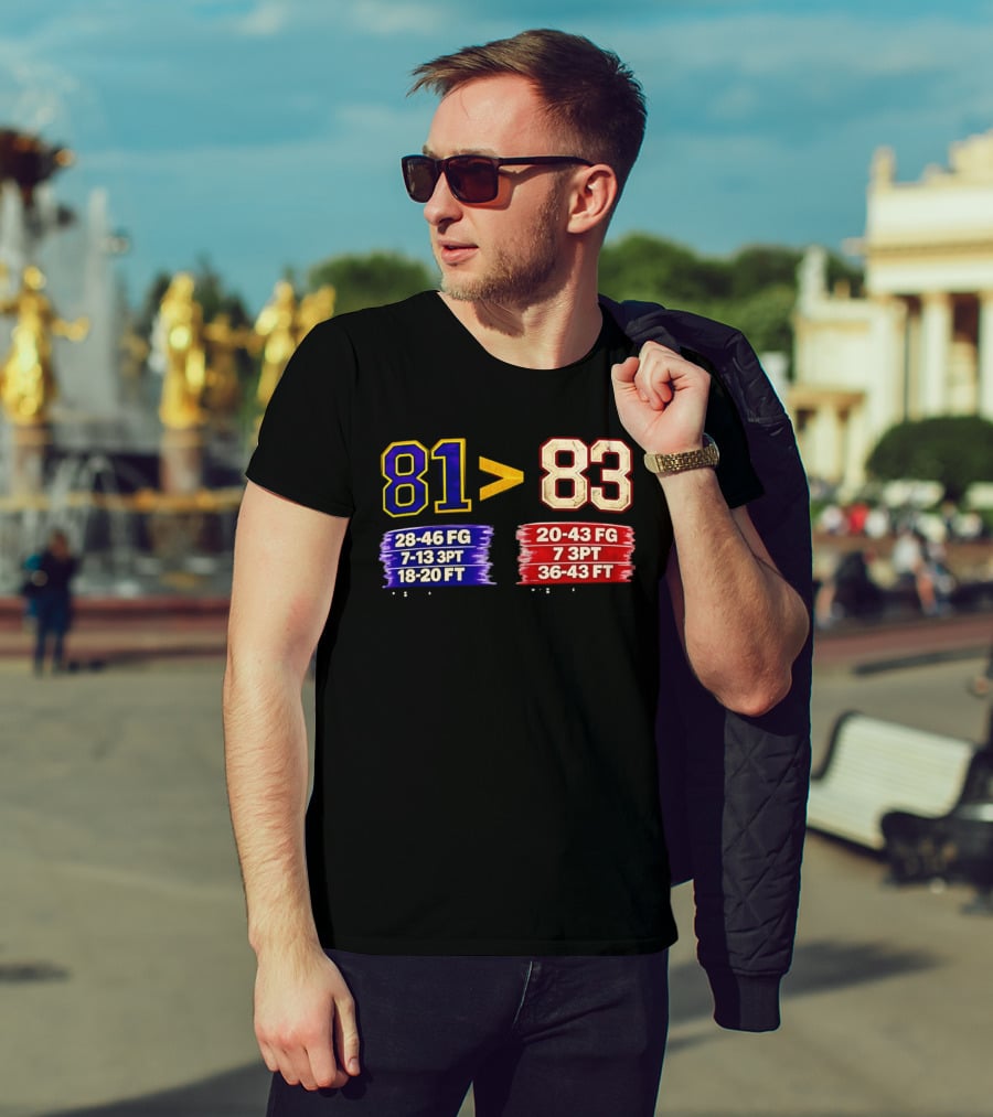 81 Vs 83 Basketball Stats FG 3PT FT Comparison T-Shirt