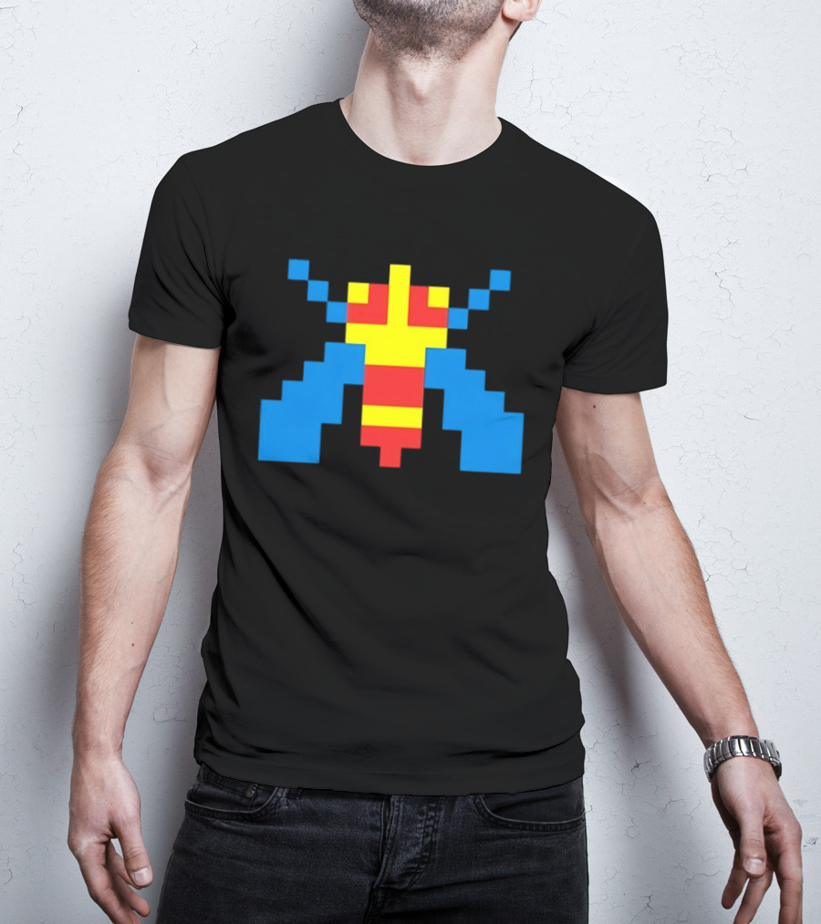 Galaga Alien Sprite Pixelated Retro Video Game T-Shirt