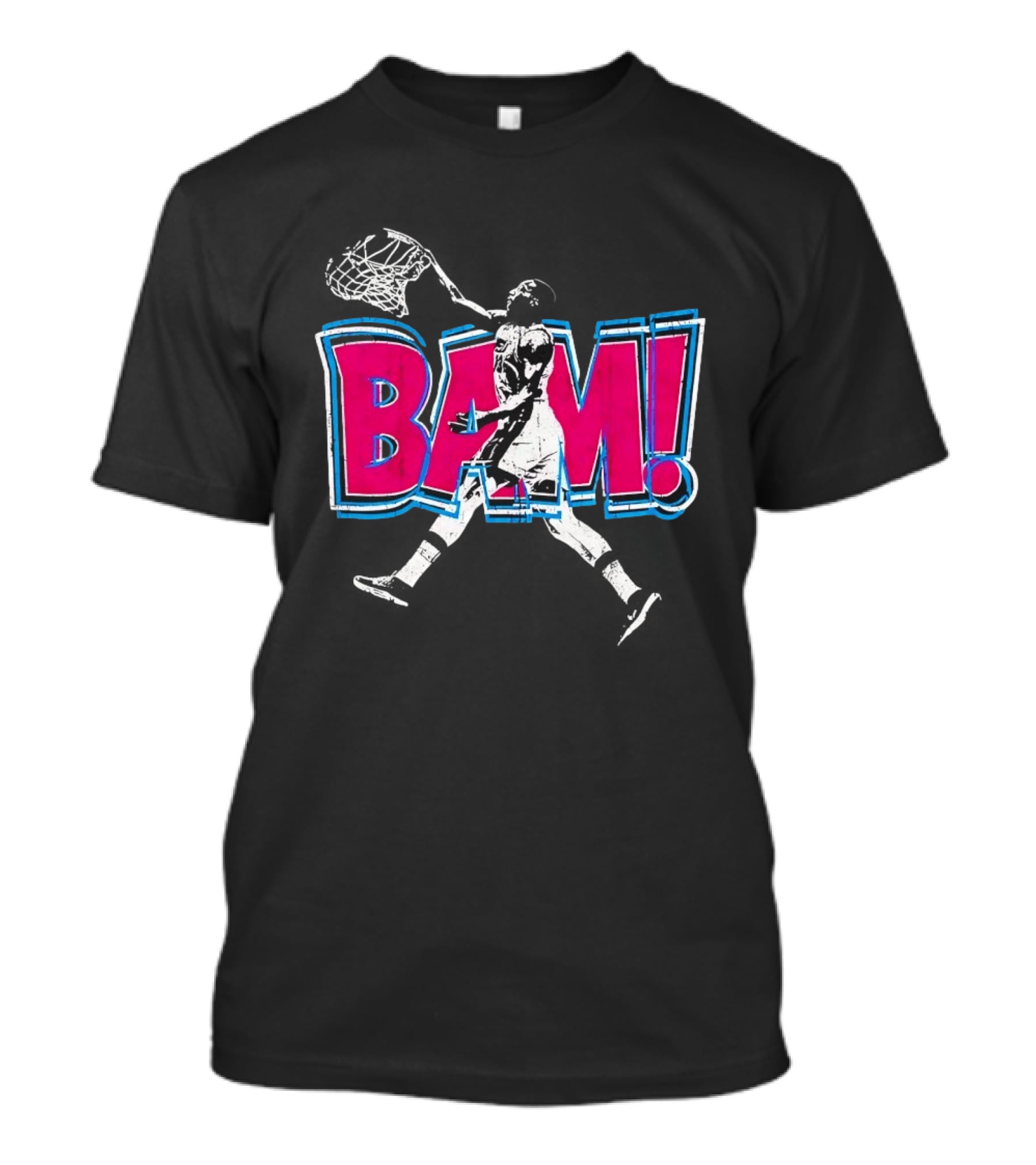 Bam Miami Heat Basketball Player Action Comic T-Shirt