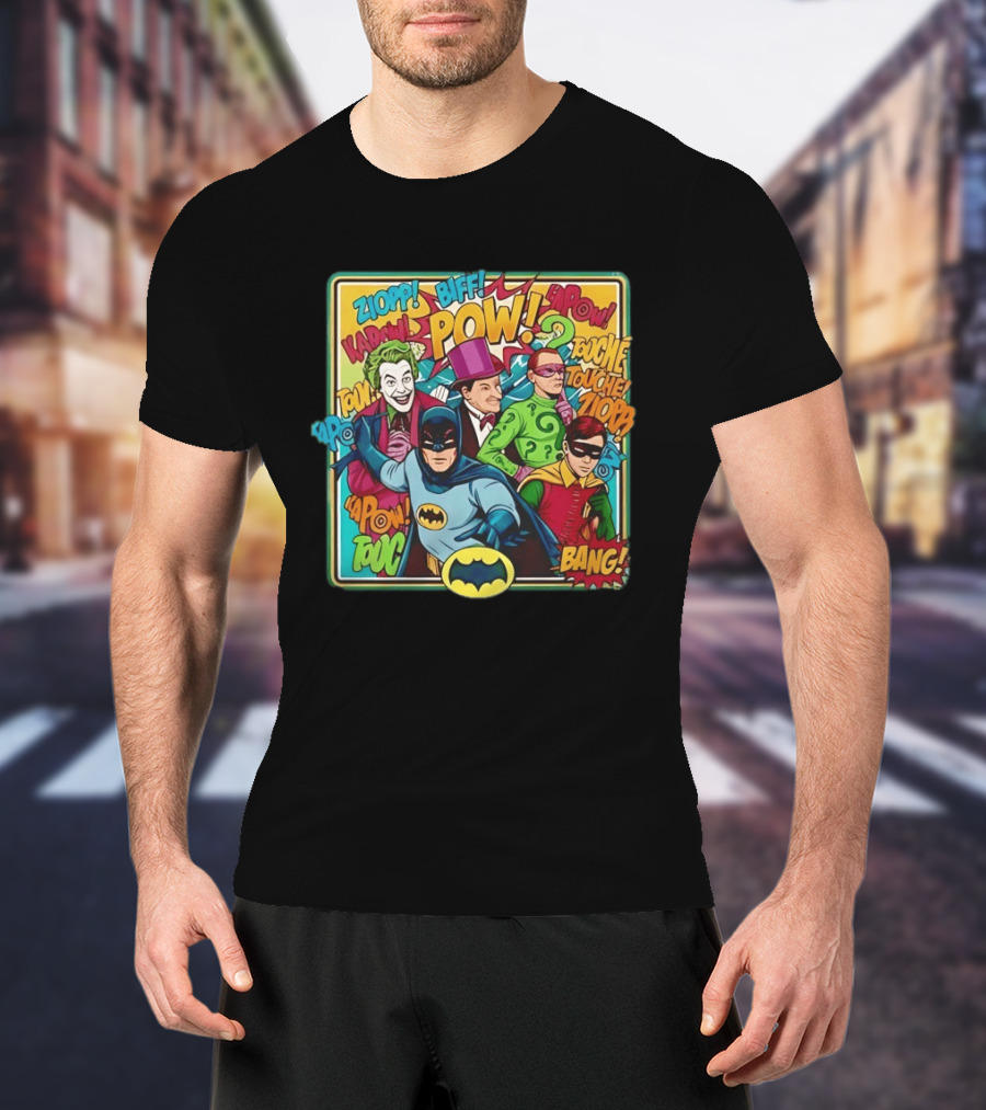 Batman Holy 50 Years POW BANG Joker Riddler Robin Comic T-Shirt