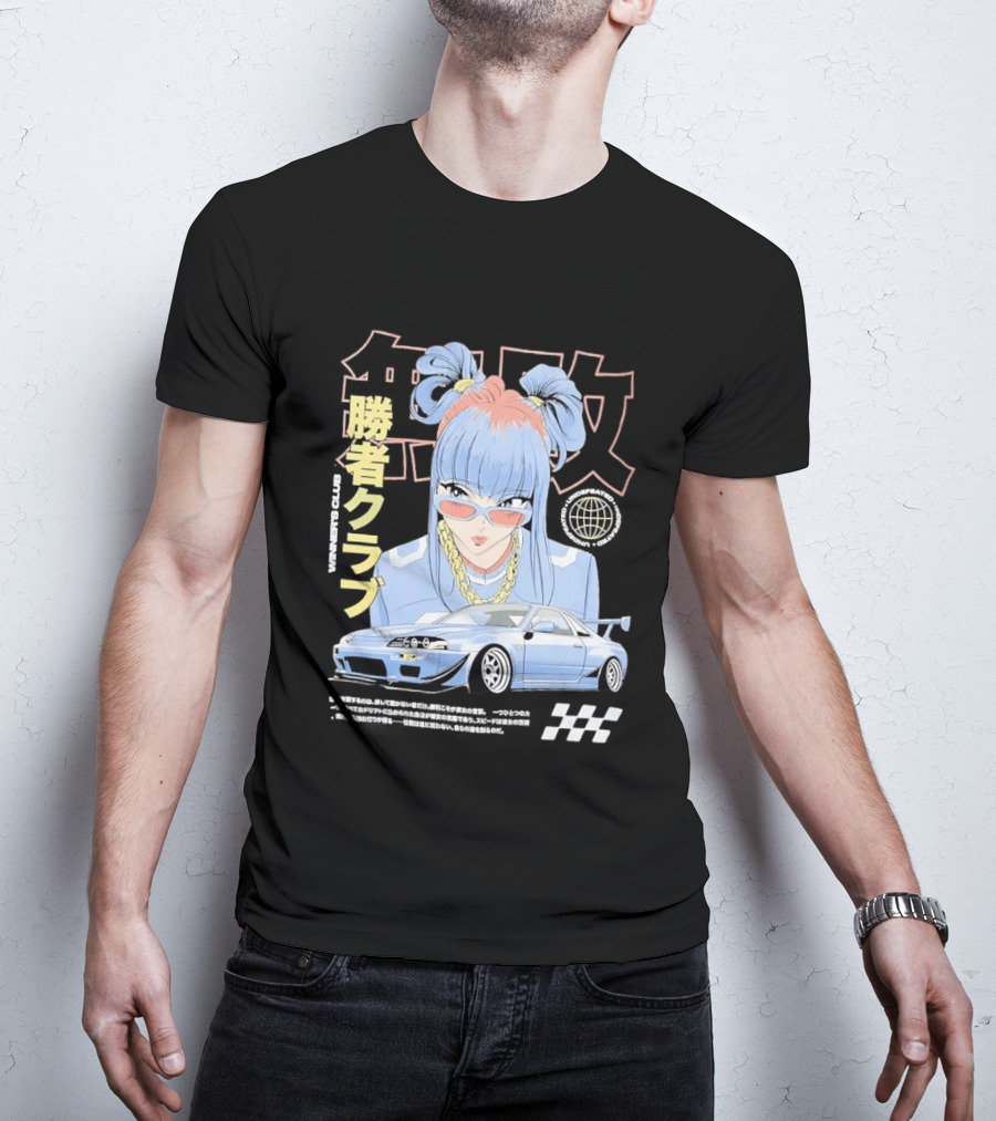 Piko Chan Nissan Skyline GT R Racing Club Anime Style Undefeated Winners T-Shirt