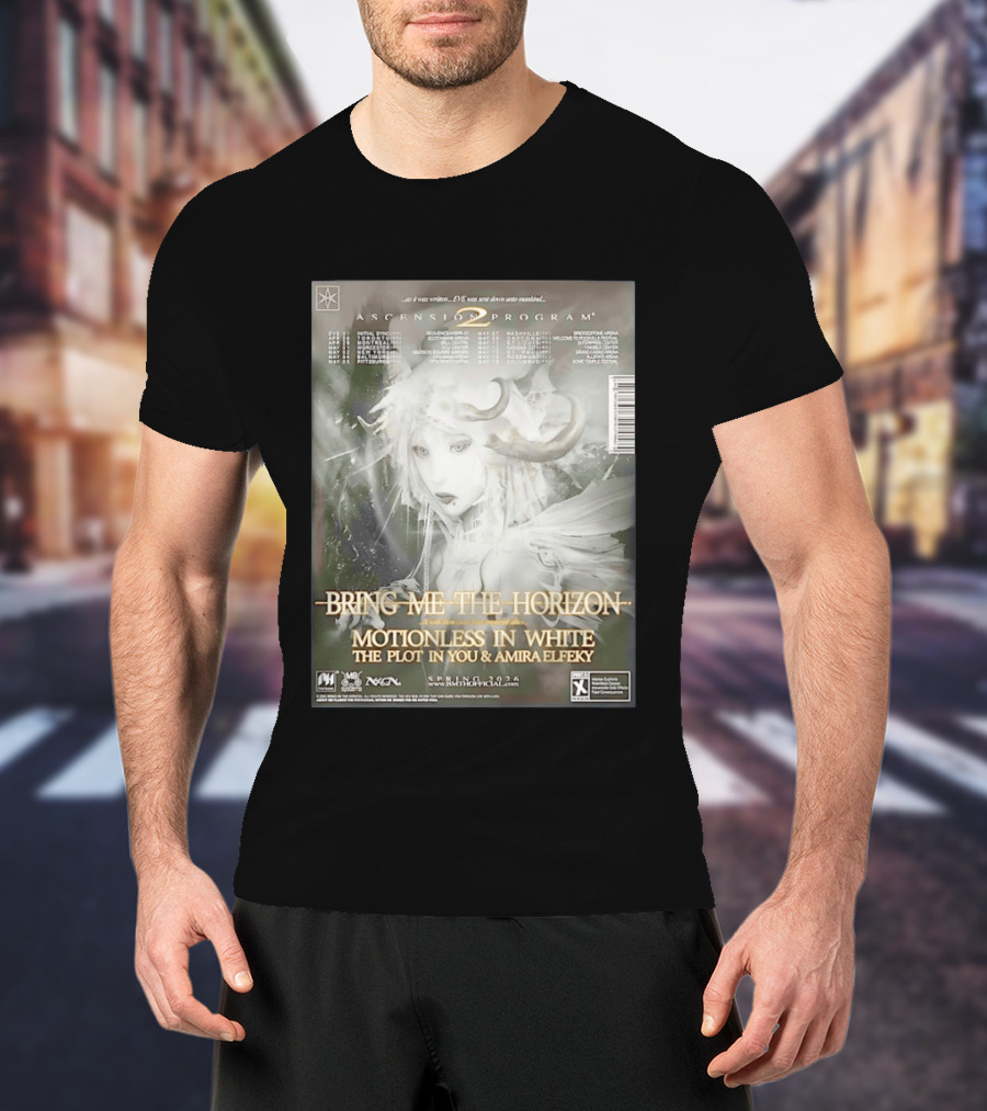 Bring Me The Horizon Ascension Program 2026 North America Tour Motionless In White The Plot In You Amira Elfeky Spring Dates T-Shirt