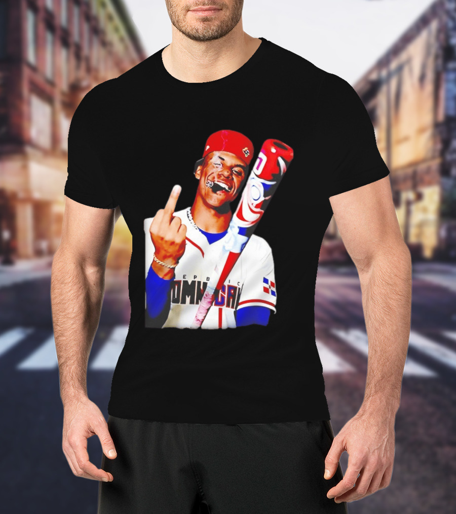 Juan Soto Dominican Republic Baseball Smoking Gesture Middle Finger T-Shirt