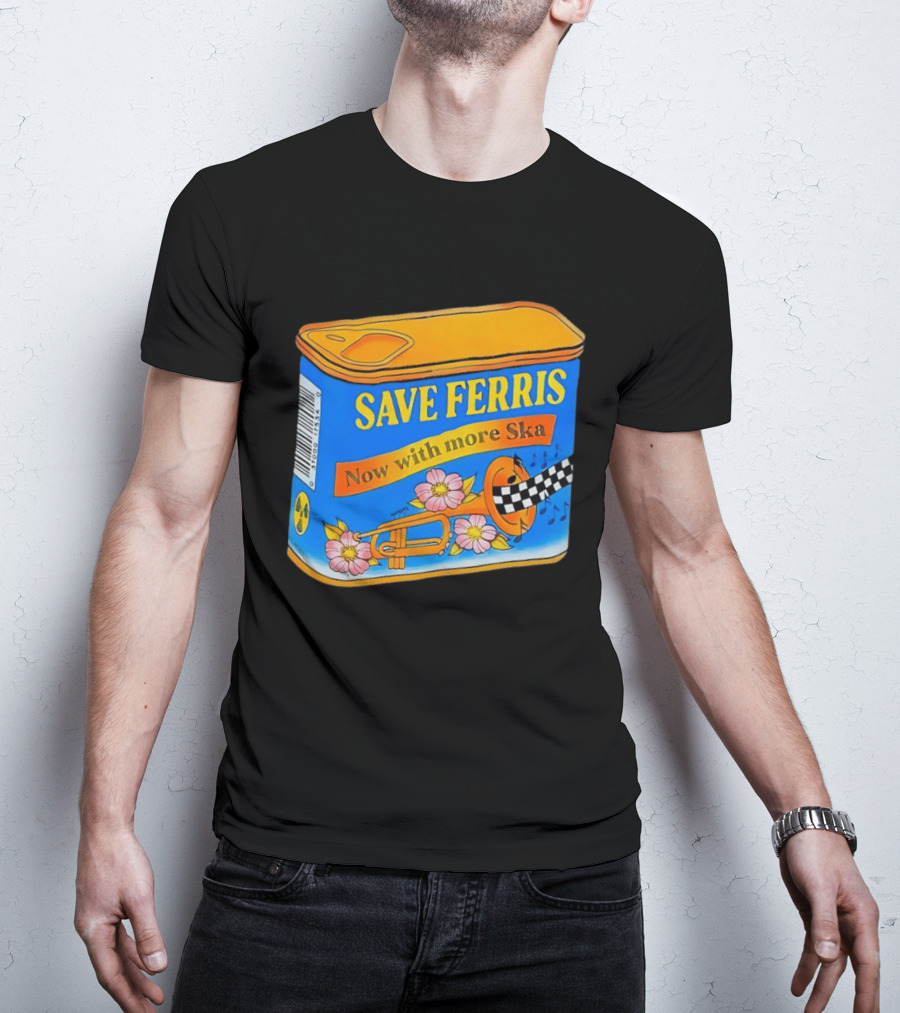 Save Ferris Now With More Ska Trombone Flowers Checkered Banner T-Shirt
