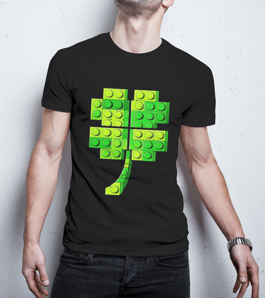 Shamrock Building Blocks Clover St Patrick's Day T-Shirt