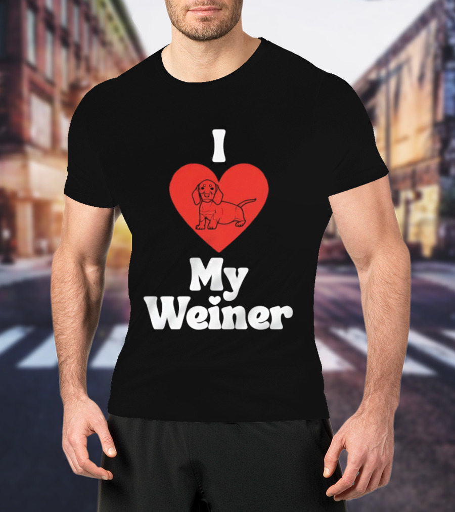 I Heart My Weiner Dachshund Love T-Shirt