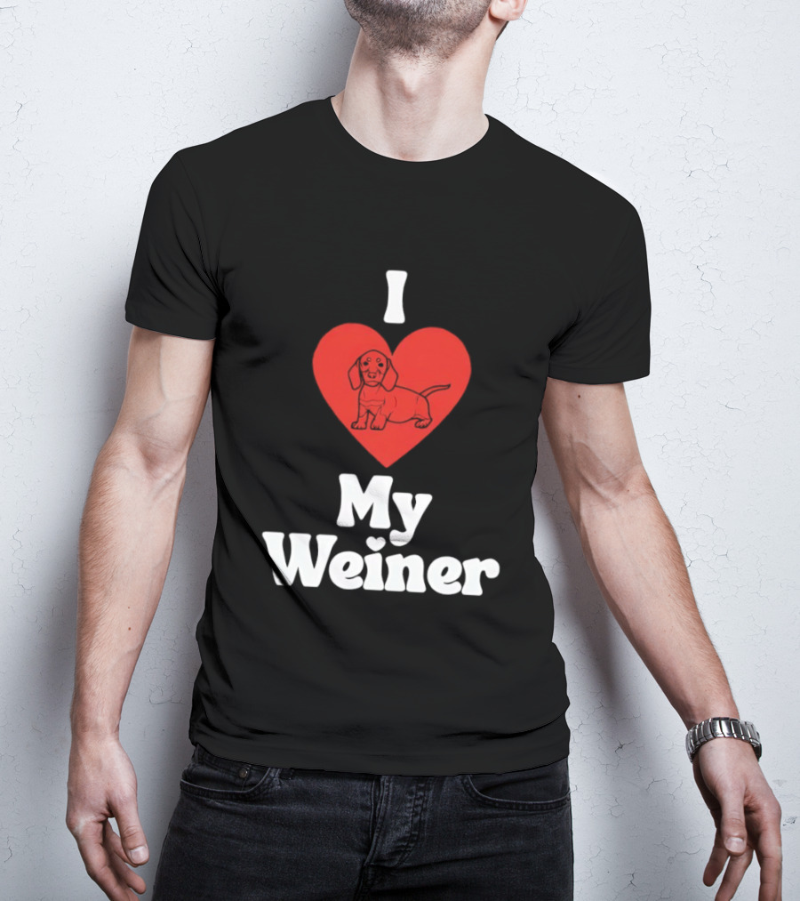 I Heart My Weiner Dachshund Love T-Shirt