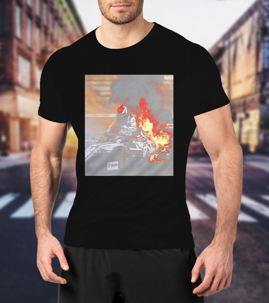 Kimi Raikkonen F1 Fire Escape Orlen Racing Moment T-Shirt