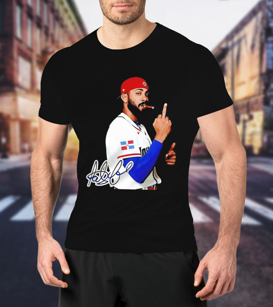 Fernando Tatis Jr San Diego Padres Smoking Middle Finger Dominican Jersey T-Shirt