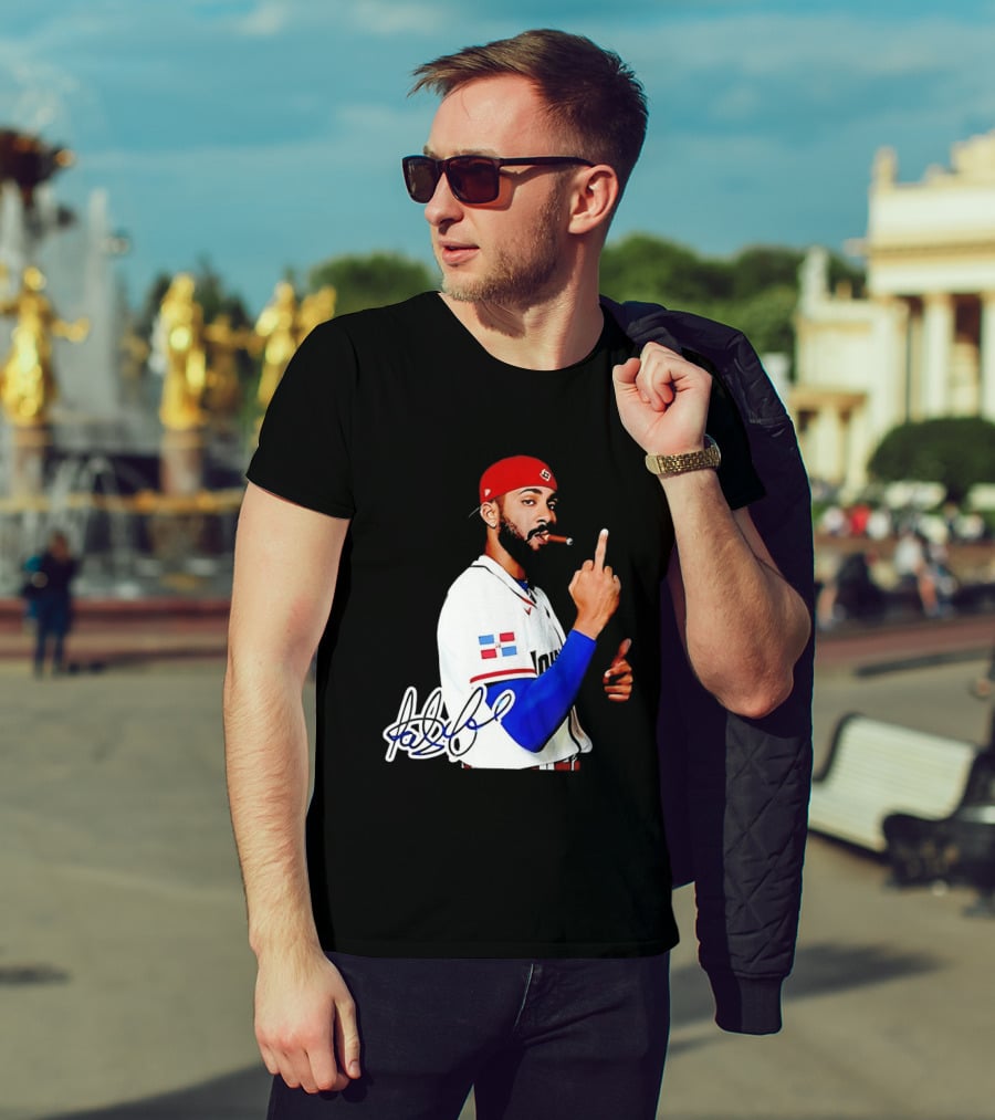 Fernando Tatis Jr San Diego Padres Smoking Middle Finger Dominican Jersey T-Shirt