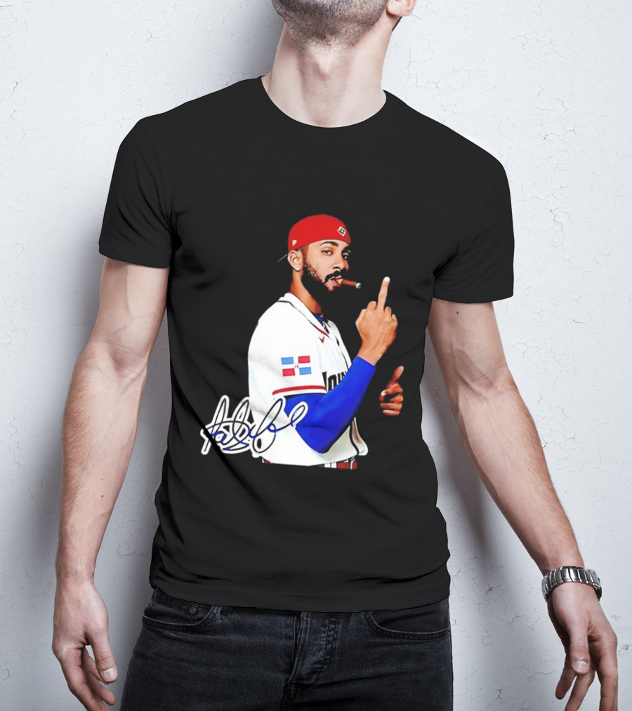 Fernando Tatis Jr San Diego Padres Smoking Middle Finger Dominican Jersey T-Shirt