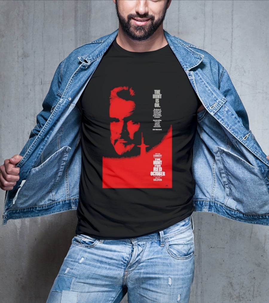 The Hunt Is On For The Hunt For Red October 1990 Movie Sean Connery Alec Baldwin T-Shirt