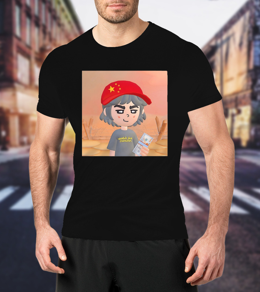 World's Best Trencher China Play Together Red Star Cap Cartoon T-Shirt