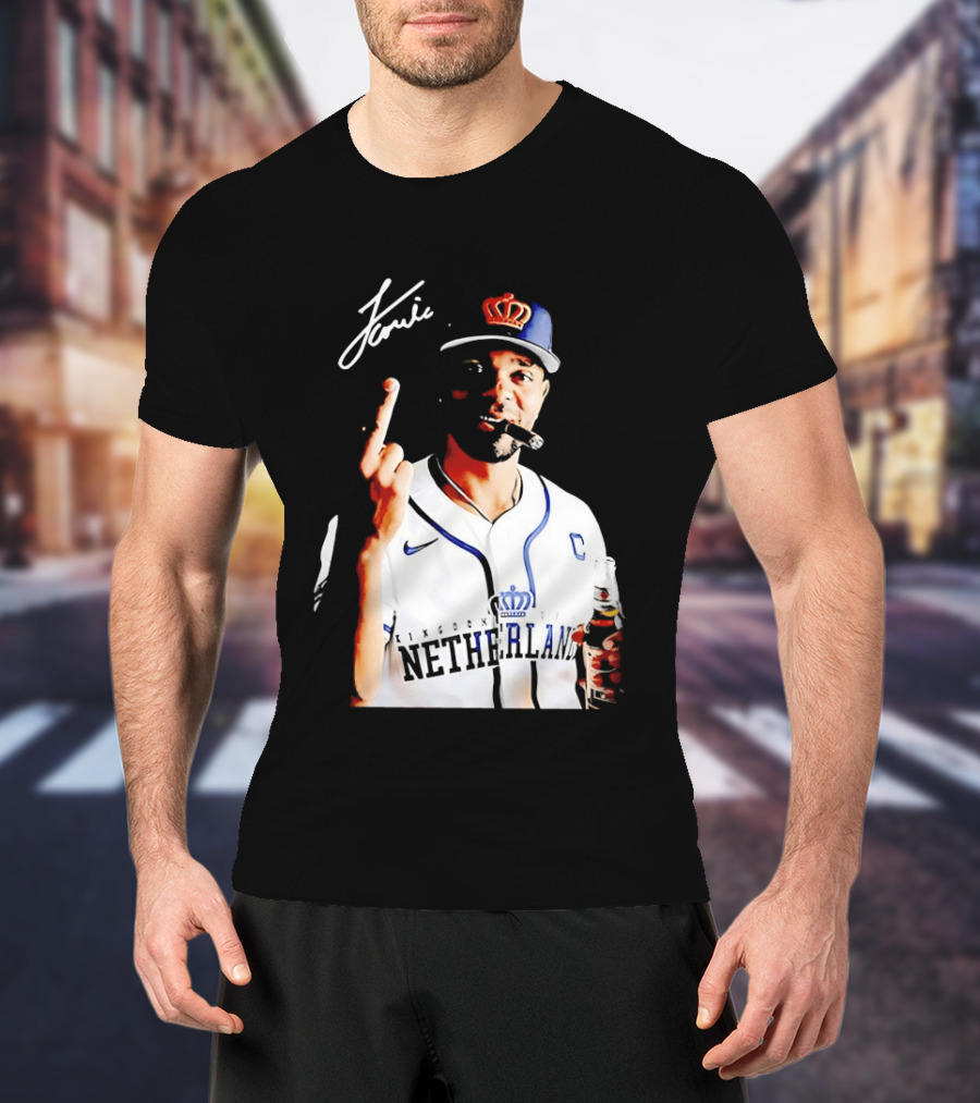 Xander Bogaerts Netherlands Baseball Smoking Gesture Middle Finger T-Shirt