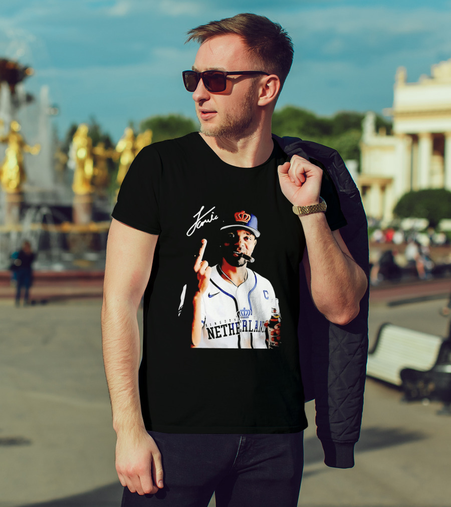 Xander Bogaerts Netherlands Baseball Smoking Gesture Middle Finger T-Shirt
