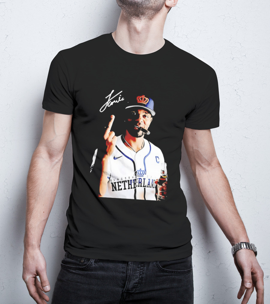 Xander Bogaerts Netherlands Baseball Smoking Gesture Middle Finger T-Shirt