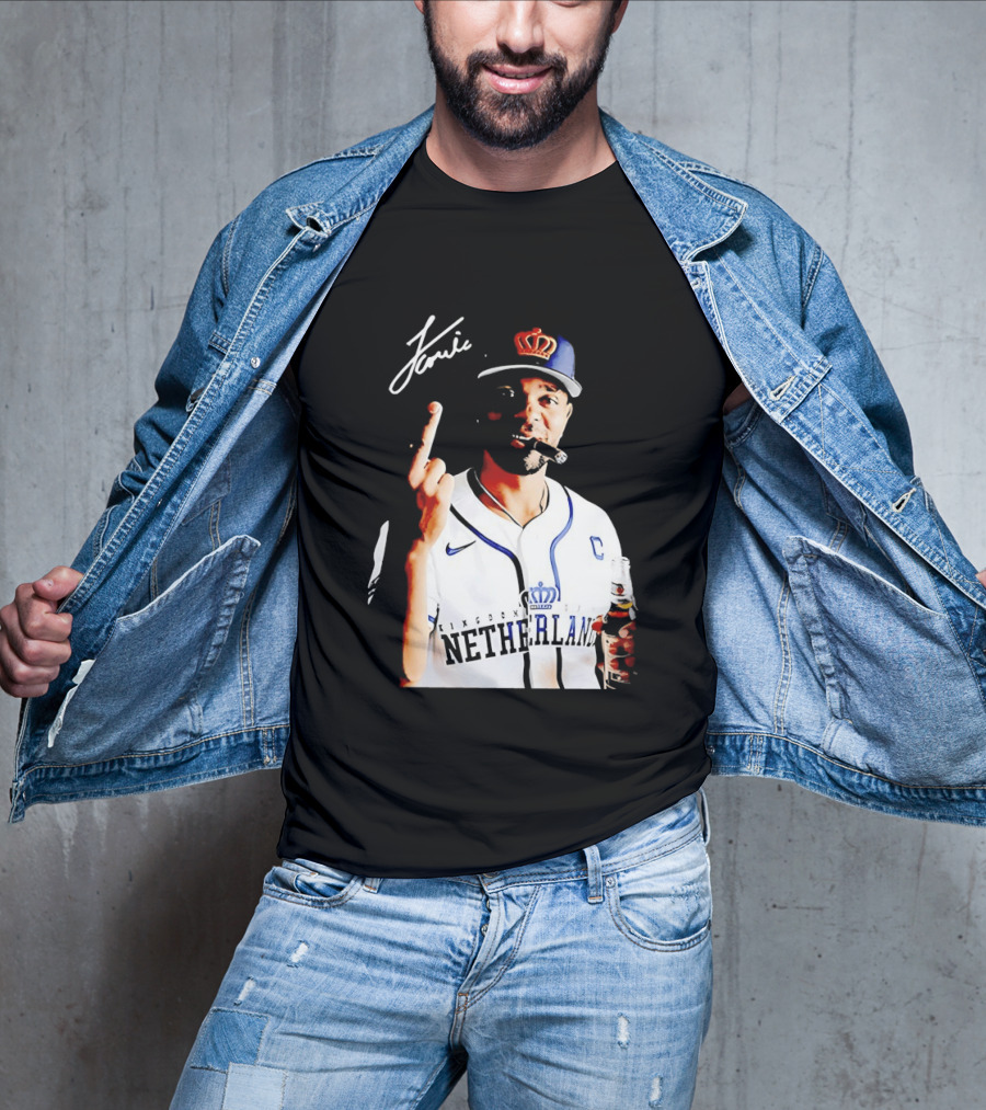Xander Bogaerts Netherlands Baseball Smoking Gesture Middle Finger T-Shirt