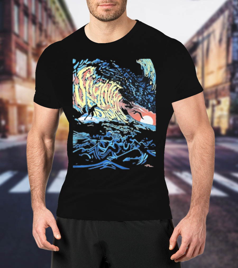 Slightly Stoopid Alders Surf Wave Sunset Sailboat Ocean Surfing T-Shirt