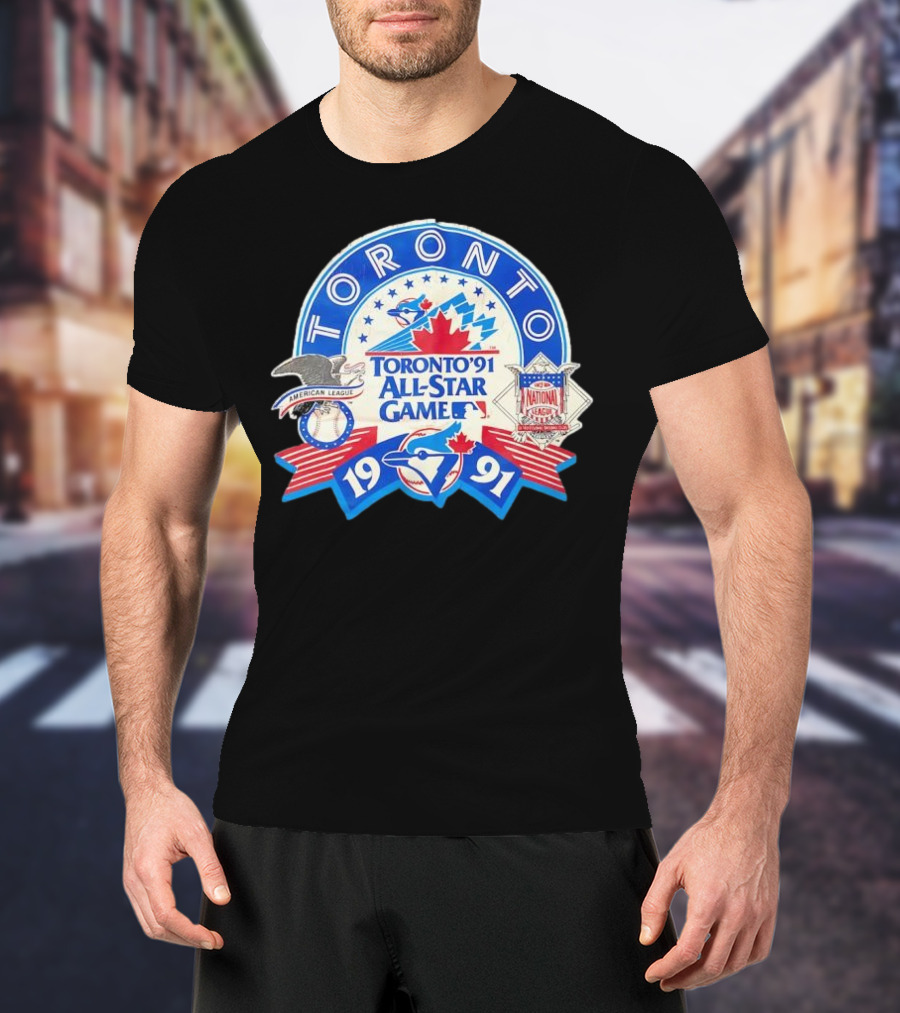 Toronto 1991 All-Star Game American League Vs National League Blue Jays Emblem T-Shirt