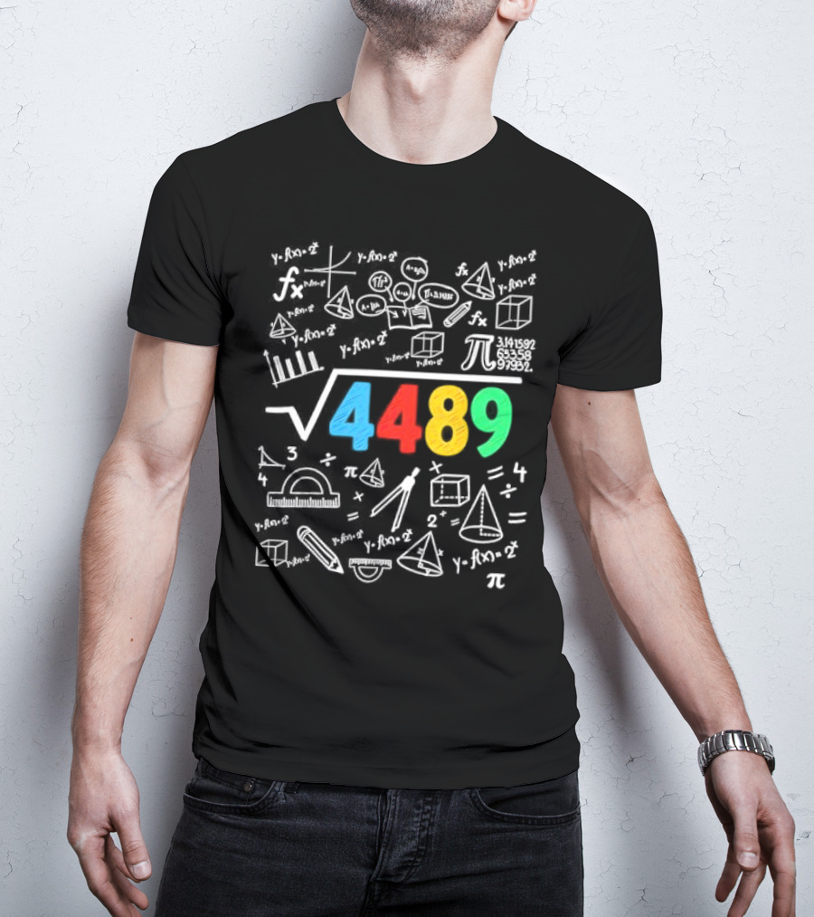 Square Root 4489 Chalkboard Math 67 Math Teacher Slang T-Shirt
