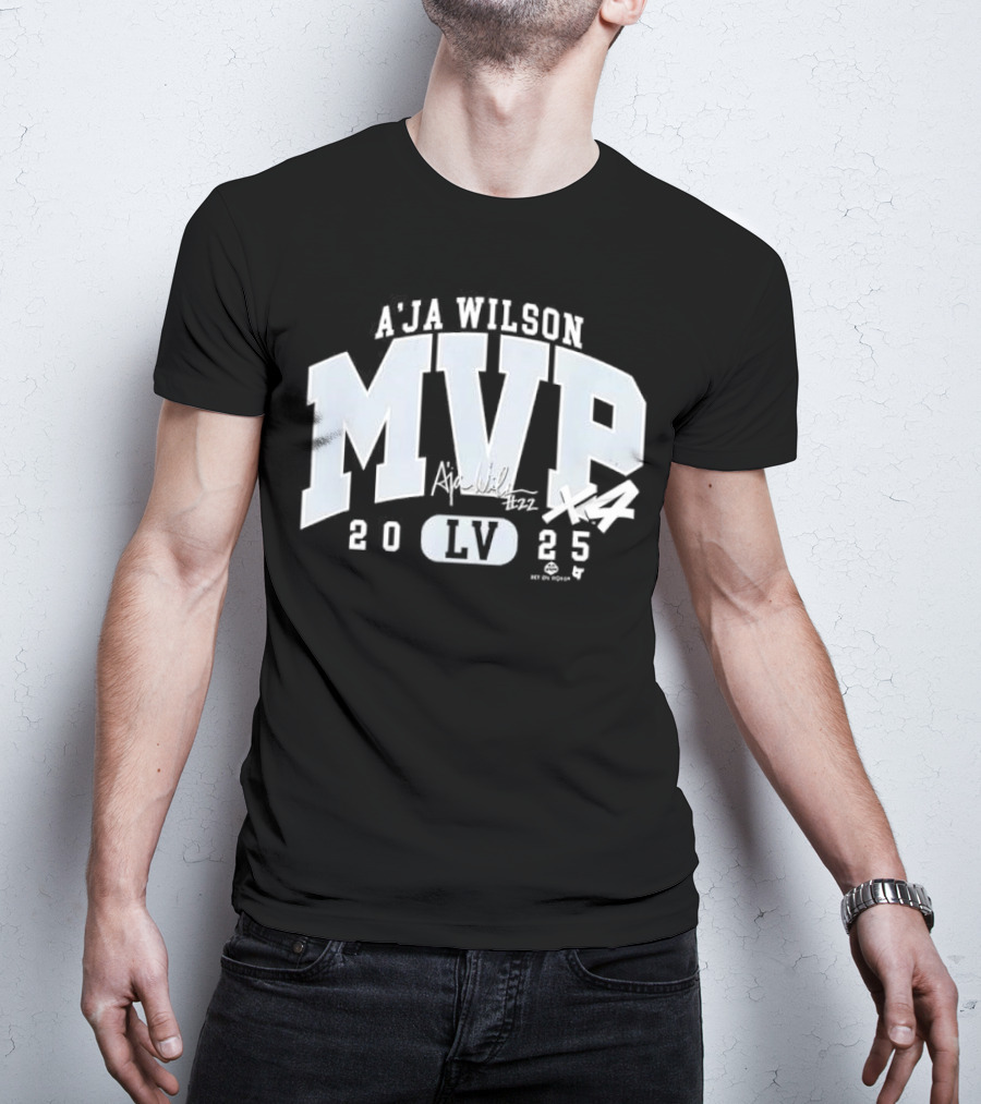 A'ja Wilson MVP 2025 LV Basketball Signature T-Shirt