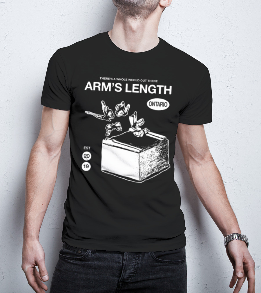 Arm's Length There's A Whole World Out There Butterfly Cube Art Set 1 T-Shirt