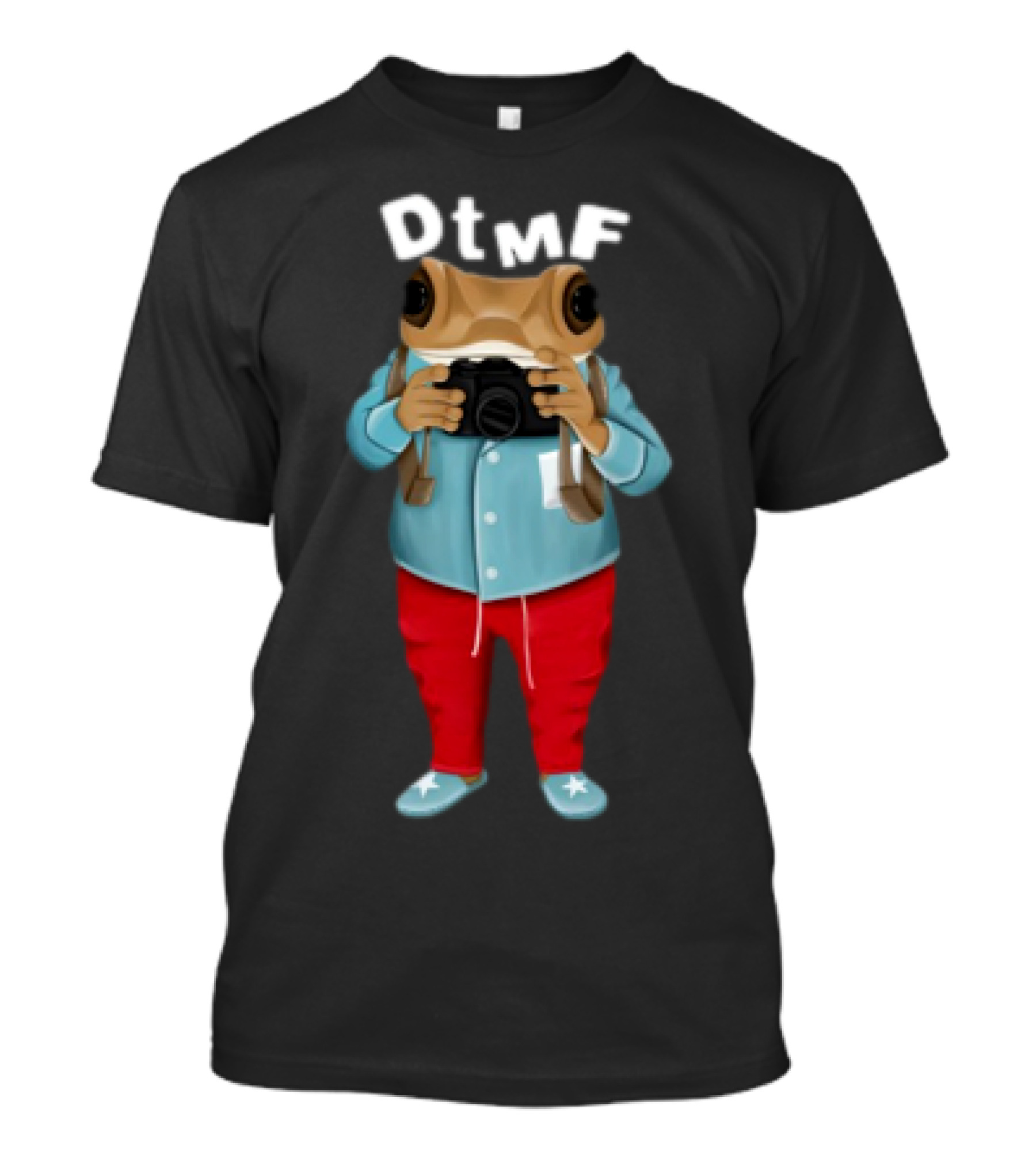Bad Bunny Dtmf Voy A Mimir Frog Character With Camera T-Shirt