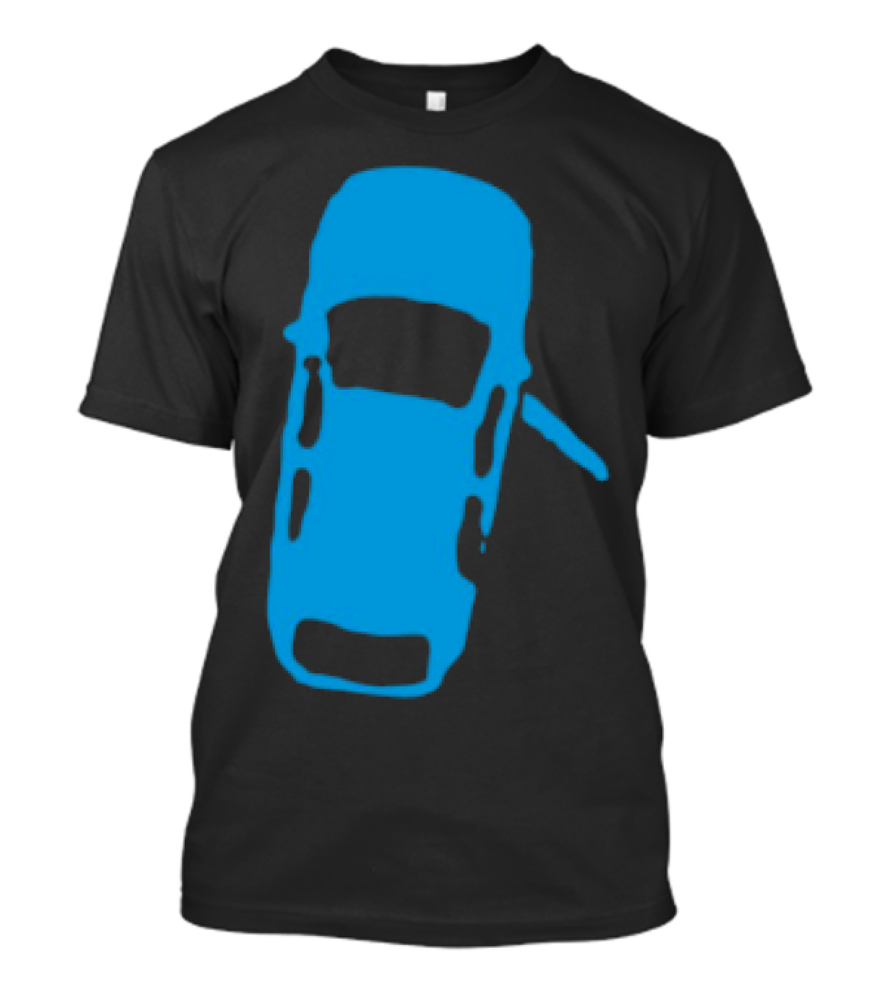 Door Ajar Blue Car Overhead Angle Vintage Style T-Shirt