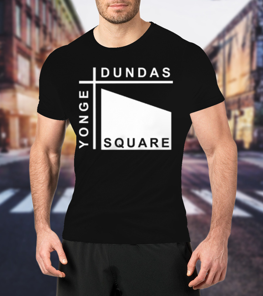 Yonge Dundas Square Toronto Landmark Icon Text T-Shirt