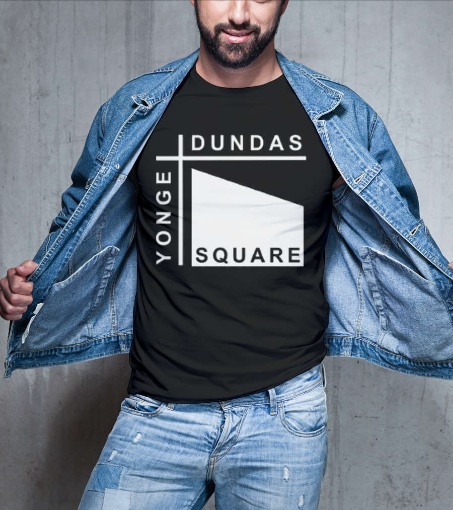 Yonge Dundas Square Toronto Landmark Icon Text T-Shirt