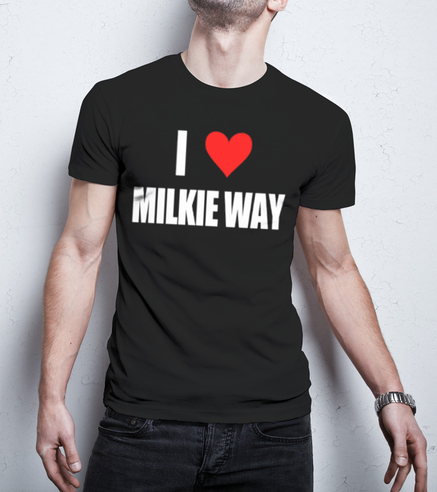 I Love Milkie Way Cute Cow Theme T-Shirt