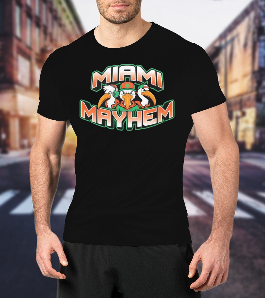 Miami Mayhem Bird Trio With Headphones And Attitude T-Shirt