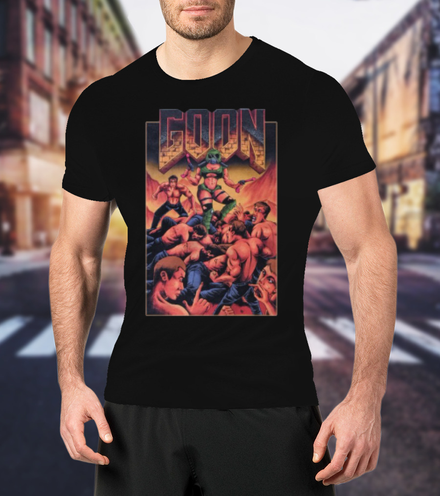 Goon Comic Style Muscle Battle Retro Graphics T-Shirt