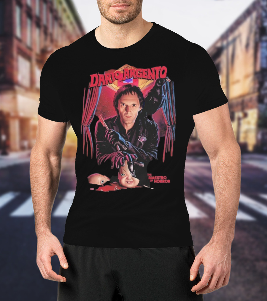 Dario Argento The Maestro Of Horror With Dark Raven And Creepy Doll Head T-Shirt