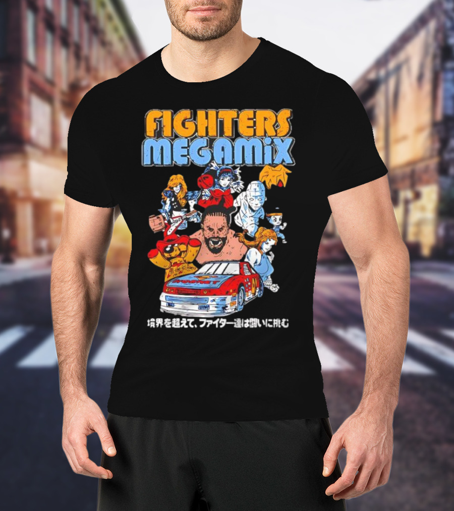 Fighters Megamix 1996 Video Game Classic Characters And Car Japan Edition T-Shirt