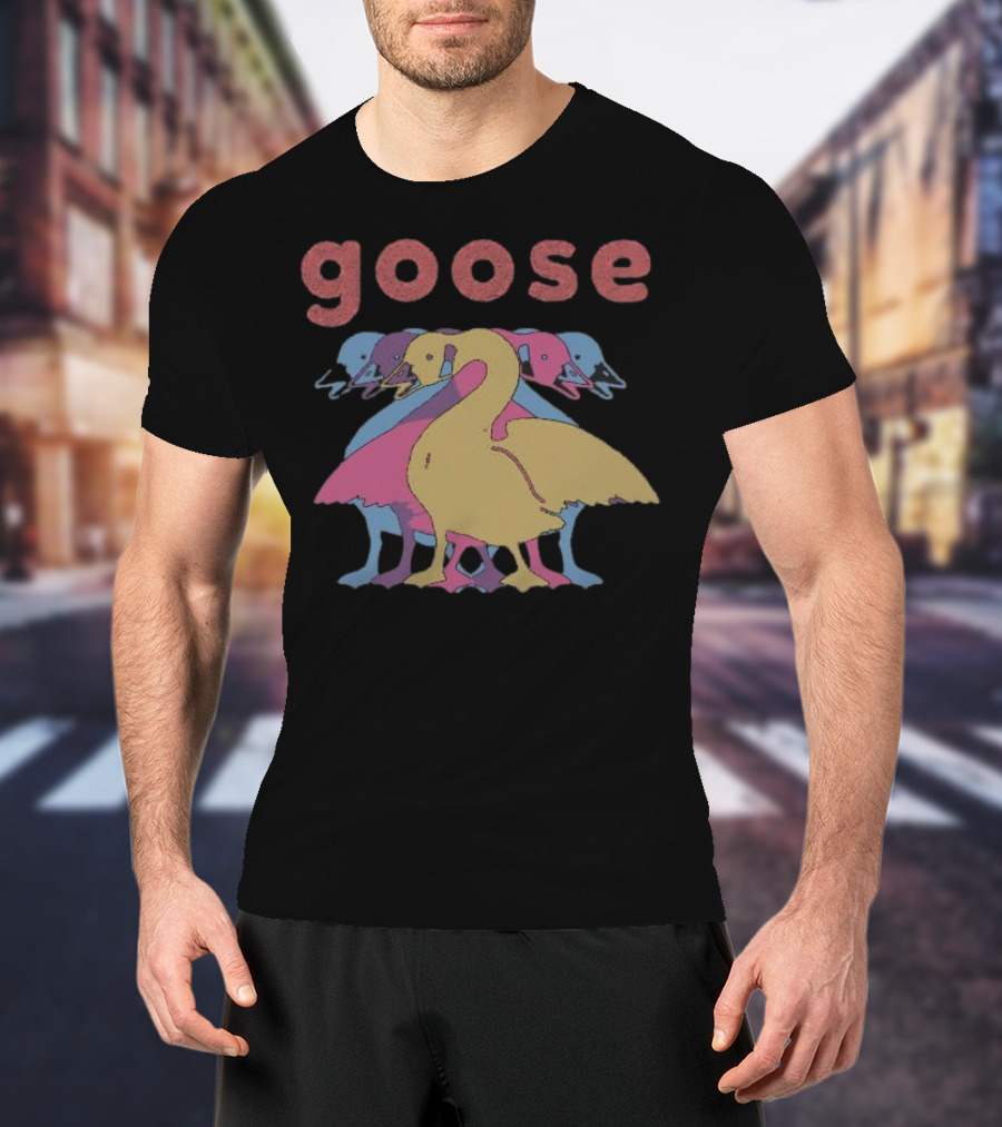 Goose Multicolor Stacked Ducks Wine Theme T-Shirt